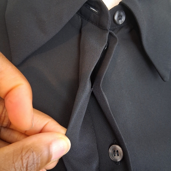 Louis Vuitton Uniform Black Button Down Long Sleeve Blouse Size 8 NWT - Picture 3 of 8